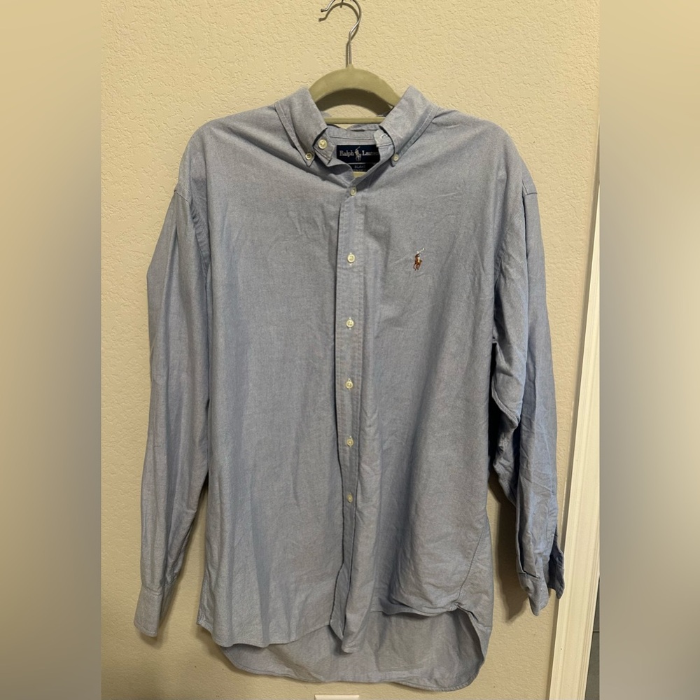 Ralph Lauren Men's Classic blue Button-Down Shirt